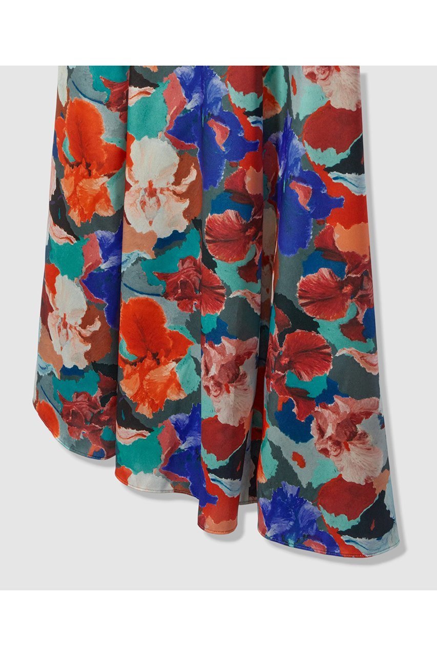 【アナイ/ANAYI】のアートフラワーフレア ワンピース 人気、トレンドファッション・服の通販 founy(ファニー) 　ファッション　Fashion　レディースファッション　Fashion for Women　ワンピース　Dresses　チュニック　Tunic Tops & Dresses　オレンジ　Orange　サテン　Satin, Glossy Fabric　シンプル　Simple, Minimal　スリット　Slit, Slit Detail　チュニック　Tunic, Long Top　フィット　Fit, Slim Fit　フラワー　Flower, Floral　フレア　Flare, Flared　プリント　Print, Printed Pattern　ロング　Long, Long-Length　other-6|ID: prp329100004729684 ipo3291000000035971966