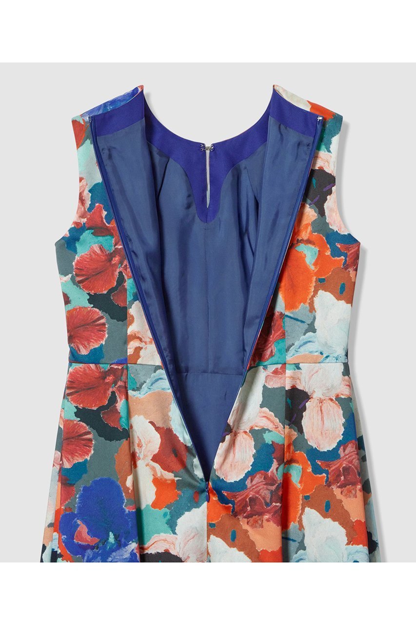 【アナイ/ANAYI】のアートフラワーフレア ワンピース 人気、トレンドファッション・服の通販 founy(ファニー) 　ファッション　Fashion　レディースファッション　Fashion for Women　ワンピース　Dresses　チュニック　Tunic Tops & Dresses　オレンジ　Orange　サテン　Satin, Glossy Fabric　シンプル　Simple, Minimal　スリット　Slit, Slit Detail　チュニック　Tunic, Long Top　フィット　Fit, Slim Fit　フラワー　Flower, Floral　フレア　Flare, Flared　プリント　Print, Printed Pattern　ロング　Long, Long-Length　other-7|ID: prp329100004729684 ipo3291000000035971967