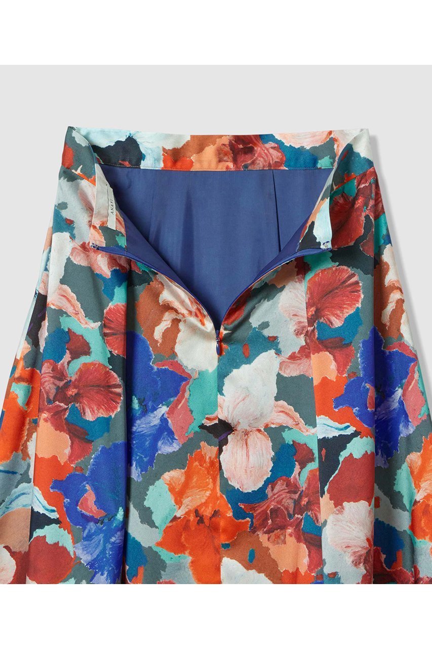 【アナイ/ANAYI】のアートフラワータックフレア スカート 人気、トレンドファッション・服の通販 founy(ファニー) 　ファッション　Fashion　レディースファッション　Fashion for Women　スカート　Skirts　Aライン・フレアスカート　A-Line & Flared Skirts　ロングスカート　Long Skirts / Maxi & Midi Skirts　オレンジ　Orange　サテン　Satin, Glossy Fabric　シンプル　Simple, Minimal　フラワー　Flower, Floral　フレア　Flare, Flared　プリント　Print, Printed Pattern　ロング　Long, Long-Length　新作・新入荷　New Arrivals / New In　other-4|ID: prp329100004729685 ipo3291000000034167564