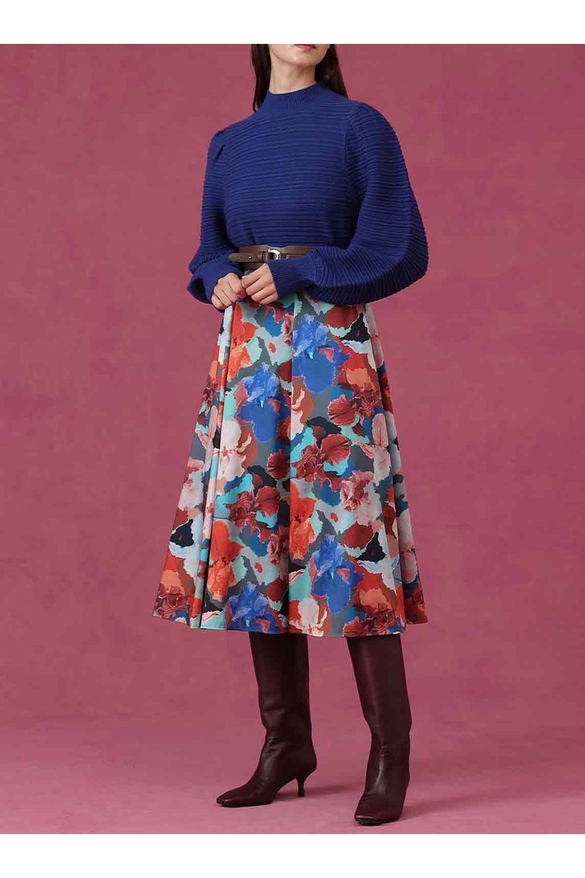 【アナイ/ANAYI】のアートフラワータックフレア スカート 人気、トレンドファッション・服の通販 founy(ファニー) 　ファッション　Fashion　レディースファッション　Fashion for Women　スカート　Skirts　Aライン・フレアスカート　A-Line & Flared Skirts　ロングスカート　Long Skirts / Maxi & Midi Skirts　オレンジ　Orange　サテン　Satin, Glossy Fabric　シンプル　Simple, Minimal　フラワー　Flower, Floral　フレア　Flare, Flared　プリント　Print, Printed Pattern　ロング　Long, Long-Length　新作・新入荷　New Arrivals / New In　other-6|ID: prp329100004729685 ipo3291000000034167566