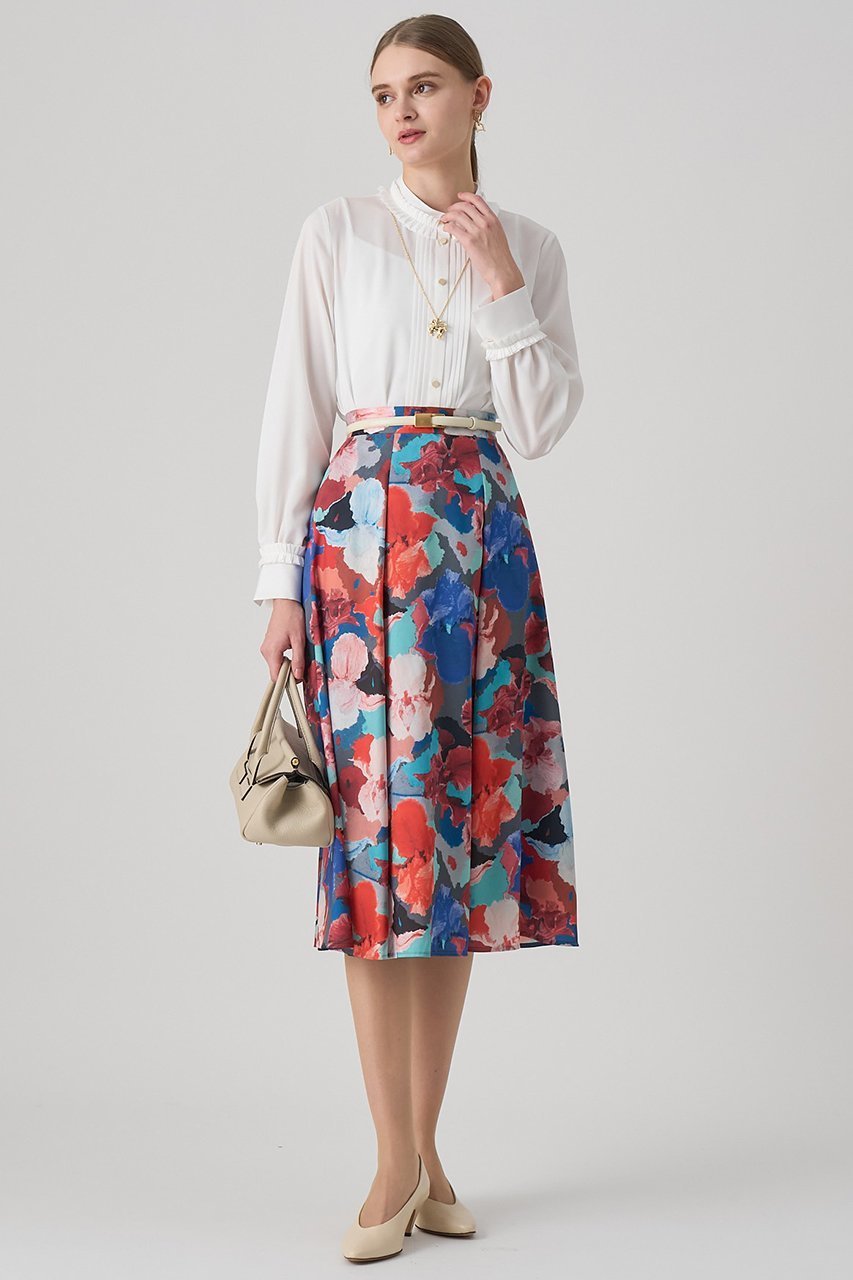 【アナイ/ANAYI】のアートフラワータックフレア スカート 人気、トレンドファッション・服の通販 founy(ファニー) ファッション Fashion レディースファッション Fashion for Women スカート Skirts Aライン・フレアスカート A-Line & Flared Skirts ロングスカート Long Skirts / Maxi & Midi Skirts オレンジ Orange サテン Satin, Glossy Fabric シンプル Simple, Minimal フラワー Flower, Floral フレア Flare, Flared プリント Print, Printed Pattern ロング Long, Long-Length other-7|ID: prp329100004729685 ipo3291000000036066906