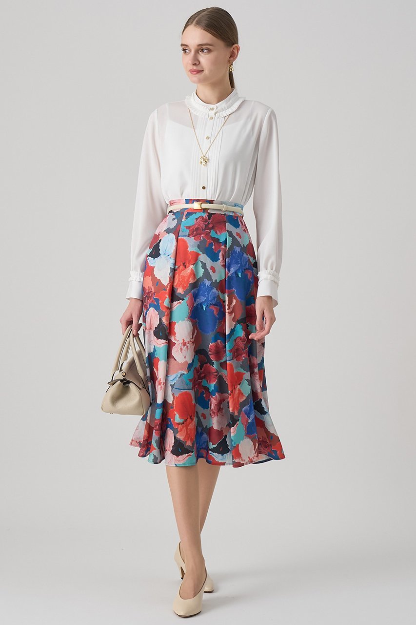 【アナイ/ANAYI】のアートフラワータックフレア スカート 人気、トレンドファッション・服の通販 founy(ファニー) ファッション Fashion レディースファッション Fashion for Women スカート Skirts Aライン・フレアスカート A-Line & Flared Skirts ロングスカート Long Skirts / Maxi & Midi Skirts オレンジ Orange サテン Satin, Glossy Fabric シンプル Simple, Minimal フラワー Flower, Floral フレア Flare, Flared プリント Print, Printed Pattern ロング Long, Long-Length other-8|ID: prp329100004729685 ipo3291000000036066908