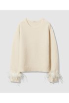 【アナイ/ANAYI】のフェザーバングル プルオーバー 人気、トレンドファッション・服の通販 founy(ファニー) ファッション Fashion レディースファッション Fashion for Women トップス・カットソー Cut & Sew Tops ニット Knit Tops & Sweaters カジュアルプルオーバー・ニットトップス Pullovers & Knit Tops / Casual Pullovers バランス Balance, Style Balance バングル Bangle, Bracelet フェザー Feather, Feather Detail ミドル Middle Length, Mid Height リアル Real, Realistic リラックス Relax, Relaxed Fit ループ Loop, Loop Knit thumbnail オフホワイト|ID: prp329100004729687 ipo3291000000035971970