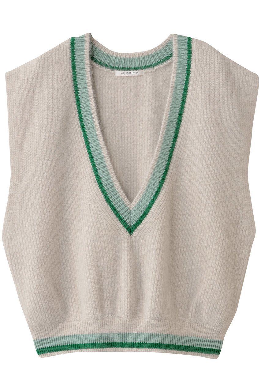 【ハウス オブ ロータス/HOUSE OF LOTUS】のフォックスファーチルデンニットベスト インテリア・キッズ・メンズ・レディースファッション・服の通販 founy(ファニー) 　ファッション　Fashion　レディースファッション　Fashion for Women　トップス・カットソー　Cut & Sew Tops　ニット　Knit Tops & Sweaters　ベスト&ジレ / 重ね着スタイル　Vests & Gilets　カジュアルプルオーバー・ニットトップス　Pullovers & Knit Tops / Casual Pullovers　フォックス　Fox, Fox Fur　ベスト　Vest, Waistcoat　ベーシック　Basic, Essential　モダン　Modern, Contemporary　新作・新入荷　New Arrivals / New In　畦　Ribbed Knit　オフホワイト|ID: prp329100004729693 ipo3291000000034167616