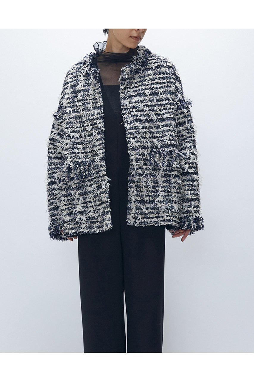 【プルミエ アロンディスモン/1er Arrondissement】のツイードコート 人気、トレンドファッション・服の通販 founy(ファニー) 　ファッション　Fashion　レディースファッション　Fashion for Women　アウター　Coat / Outerwear Collection　コート・ロングコート・ピーコート　Long Coats, Peacoats & More　エレガント 上品　Elegant　ショート　Short, Short Length　ツイード　Twill, Twill Weave　フランス　France, French　フリンジ　Fringe, Tassel　ポケット　Pocket, Pocket Detail　リュクス　Luxury, Elegant, High-End, Chic　新作・新入荷　New Arrivals / New In　 other-1|ID: prp329100004729697 ipo3291000000034167646