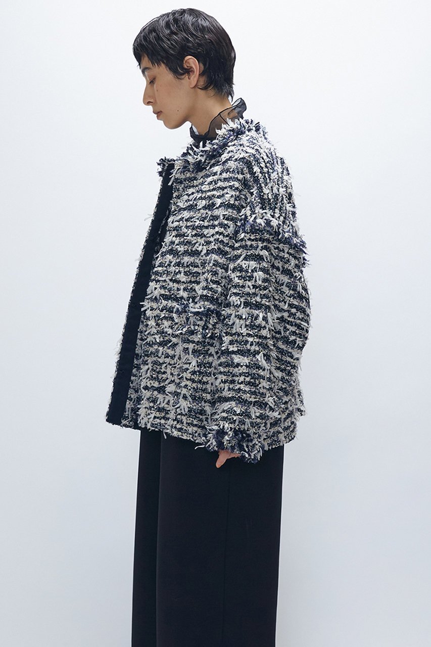 【プルミエ アロンディスモン/1er Arrondissement】のツイードコート 人気、トレンドファッション・服の通販 founy(ファニー) 　ファッション　Fashion　レディースファッション　Fashion for Women　アウター　Coat / Outerwear Collection　コート・ロングコート・ピーコート　Long Coats, Peacoats & More　エレガント 上品　Elegant　ショート　Short, Short Length　ツイード　Twill, Twill Weave　フランス　France, French　フリンジ　Fringe, Tassel　ポケット　Pocket, Pocket Detail　リュクス　Luxury, Elegant, High-End, Chic　other-3|ID: prp329100004729697 ipo3291000000035971989