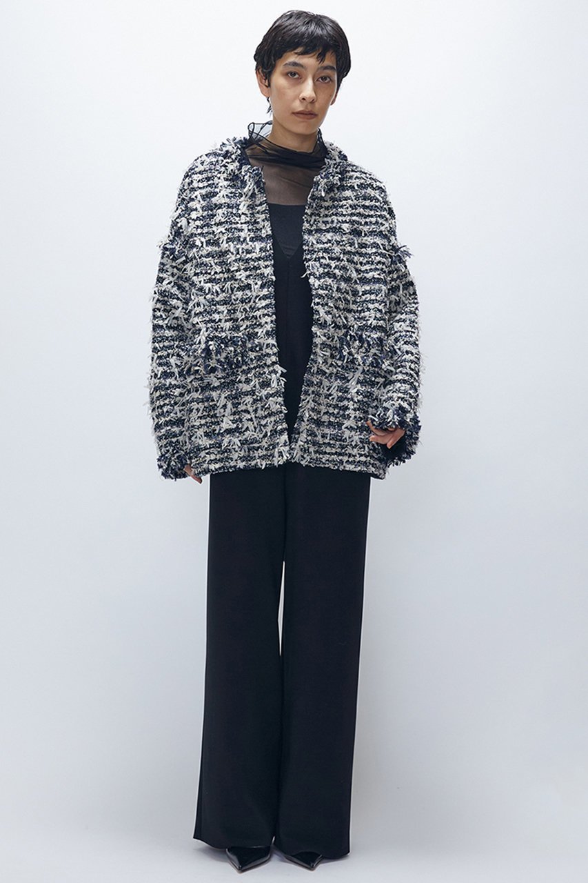 【プルミエ アロンディスモン/1er Arrondissement】のツイードコート 人気、トレンドファッション・服の通販 founy(ファニー) 　ファッション　Fashion　レディースファッション　Fashion for Women　アウター　Coat / Outerwear Collection　コート・ロングコート・ピーコート　Long Coats, Peacoats & More　エレガント 上品　Elegant　ショート　Short, Short Length　ツイード　Twill, Twill Weave　フランス　France, French　フリンジ　Fringe, Tassel　ポケット　Pocket, Pocket Detail　リュクス　Luxury, Elegant, High-End, Chic　other-4|ID: prp329100004729697 ipo3291000000035971990