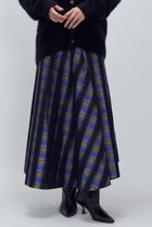 【プルミエ アロンディスモン/1er Arrondissement】のオンブレーチェックアシメフレアースカート ブルー|ID: prp329100004729699 ipo3291000000034167660