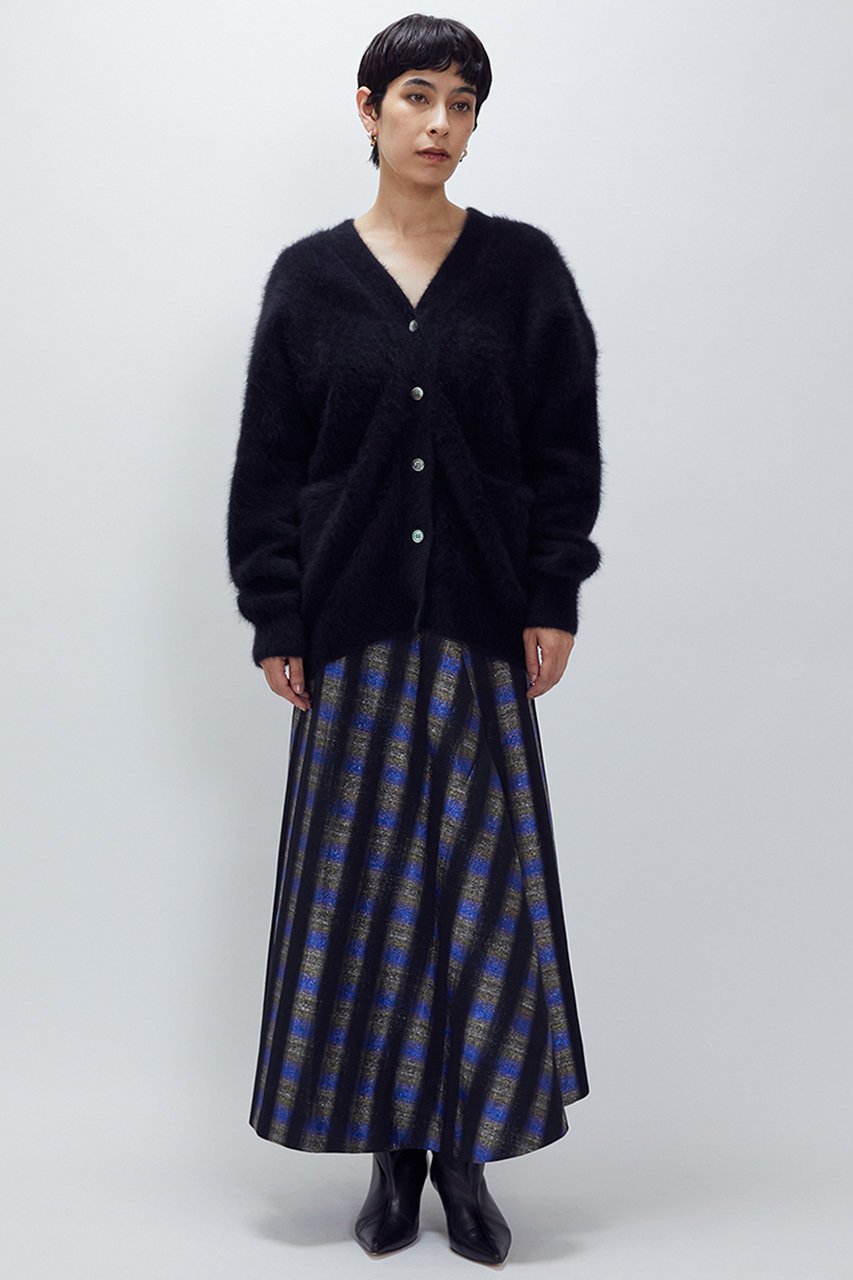 【プルミエ アロンディスモン/1er Arrondissement】のオンブレーチェックアシメフレアースカート 人気、トレンドファッション・服の通販 founy(ファニー) 　ファッション　Fashion　レディースファッション　Fashion for Women　スカート　Skirts　ロングスカート　Long Skirts / Maxi & Midi Skirts　アシンメトリー　Asymmetrical Style　チェック　Check, Plaid, Tartan　フォルム　Silhouette, Form　ロング　Long, Long-Length　エレガント 上品　Elegant　別注　Limited Edition, Custom Order　other-2|ID: prp329100004729699 ipo3291000000036066912