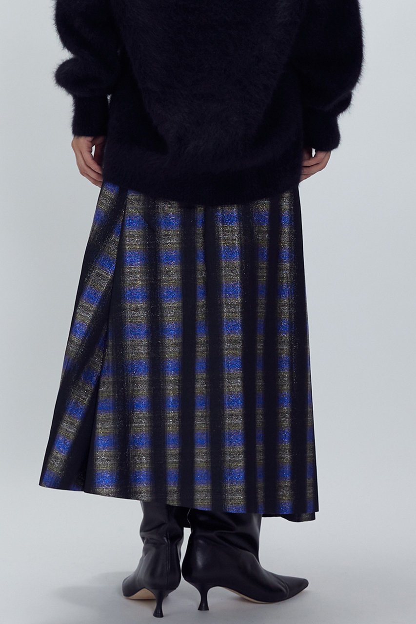 【プルミエ アロンディスモン/1er Arrondissement】のオンブレーチェックアシメフレアースカート 人気、トレンドファッション・服の通販 founy(ファニー) 　ファッション　Fashion　レディースファッション　Fashion for Women　スカート　Skirts　ロングスカート　Long Skirts / Maxi & Midi Skirts　アシンメトリー　Asymmetrical Style　チェック　Check, Plaid, Tartan　フォルム　Silhouette, Form　ロング　Long, Long-Length　エレガント 上品　Elegant　別注　Limited Edition, Custom Order　other-5|ID: prp329100004729699 ipo3291000000036066917