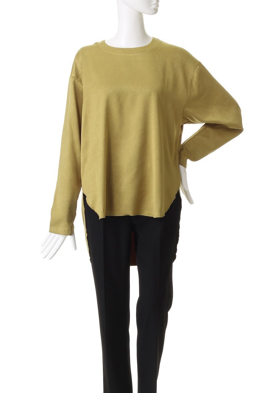 【スリー ドッツ/three dots】のスエードジャージー 長袖Tシャツ 人気、トレンドファッション・服の通販 founy(ファニー) 　ファッション　Fashion　レディースファッション　Fashion for Women　トップス・カットソー　Cut & Sew Tops　シャツ・ブラウス・オフィスカジュアル　Elegant Blouses & Button-Ups　ロングTシャツ・Tシャツ　Longline T-Shirts & Tees　カットソー・ベーシックTシャツ　Cut-and-Sewn Tops / Stretch Tees & Basics　おすすめ　Recommended / Our Picks　なめらか　Smooth, Silky Texture　カットソー　Cut and Sewn Top　スリーブ　Sleeve, Long Sleeve / Short Sleeve　プリーツ　Pleats, Pleated　ロング　Long, Long-Length　エレガント 上品　Elegant　新作・新入荷　New Arrivals / New In　長袖　Long Sleeve, Full Sleeve　other-2|ID: prp329100004729704 ipo3291000000034167697
