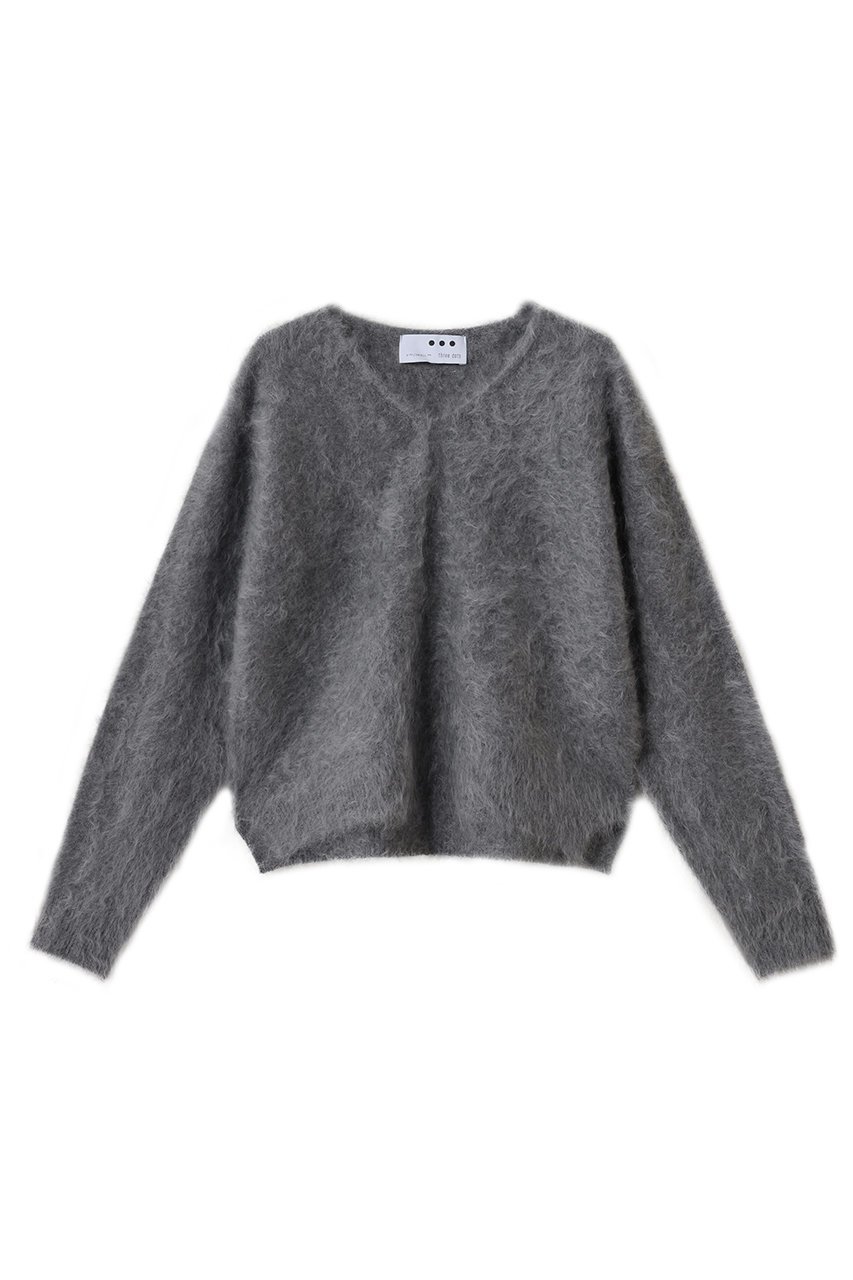 【スリー ドッツ/three dots】のファーカシミヤ プルオーバー インテリア・キッズ・メンズ・レディースファッション・服の通販 founy(ファニー) 　ファッション　Fashion　レディースファッション　Fashion for Women　トップス・カットソー　Cut & Sew Tops　ニット　Knit Tops & Sweaters　カジュアルプルオーバー・ニットトップス　Pullovers & Knit Tops / Casual Pullovers　デコルテ　Décolleté, Neckline　ミックス　Mix, Mixed Style　新作・新入荷　New Arrivals / New In　グレー|ID: prp329100004729710 ipo3291000000034167736