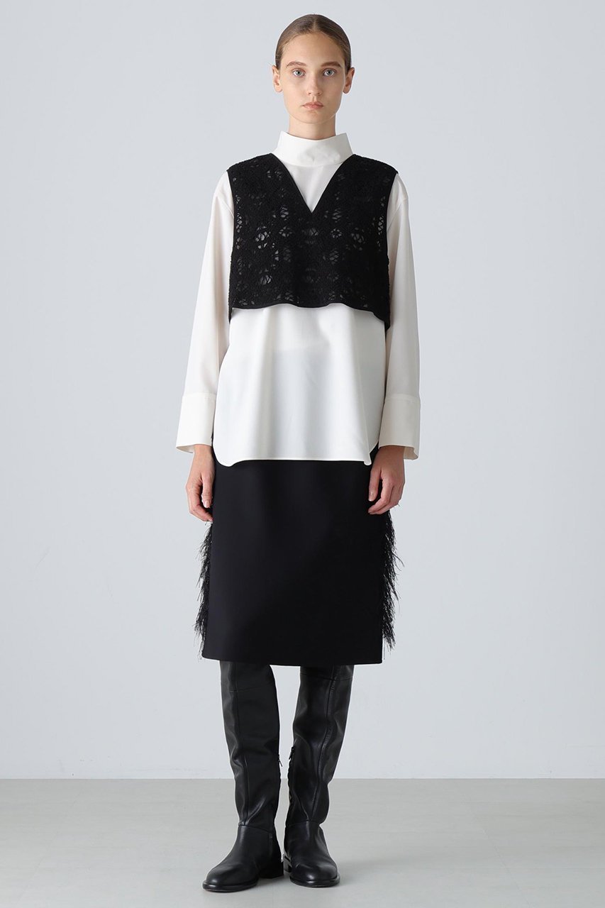 【アドーア/ADORE】のドライタッチジョーゼットブラウス 人気、トレンドファッション・服の通販 founy(ファニー) 　ファッション　Fashion　レディースファッション　Fashion for Women　トップス・カットソー　Cut & Sew Tops　シャツ・ブラウス・オフィスカジュアル　Elegant Blouses & Button-Ups　スリーブ　Sleeve, Long Sleeve / Short Sleeve　ハイネック　High Neck, Mock Neck　フェミニン　Feminine, Girly　ロング　Long, Long-Length　other-3|ID: prp329100004731549 ipo3291000000034175536