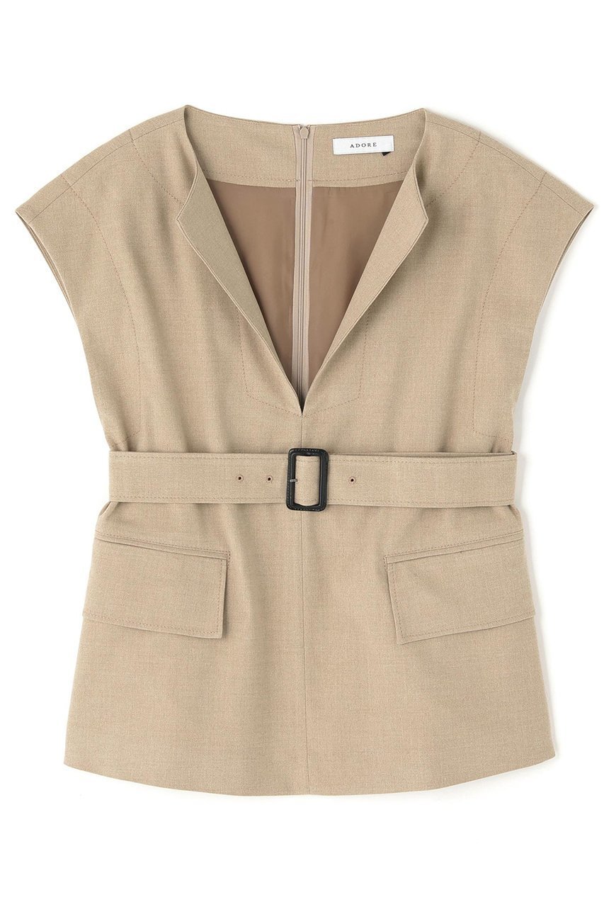 【アドーア/ADORE】のドライハイブリッドブラウス インテリア・キッズ・メンズ・レディースファッション・服の通販 founy(ファニー) 　ファッション　Fashion　レディースファッション　Fashion for Women　トップス・カットソー　Cut & Sew Tops　キャミソール&ノースリーブ　Camisoles & Sleeveless Tops　シャツ・ブラウス・オフィスカジュアル　Elegant Blouses & Button-Ups　スタンダード　Standard, Basic　スマート　Smart, Elegant　ノースリーブ　Sleeveless, No-Sleeve　ベージュ|ID: prp329100004731550 ipo3291000000036027981