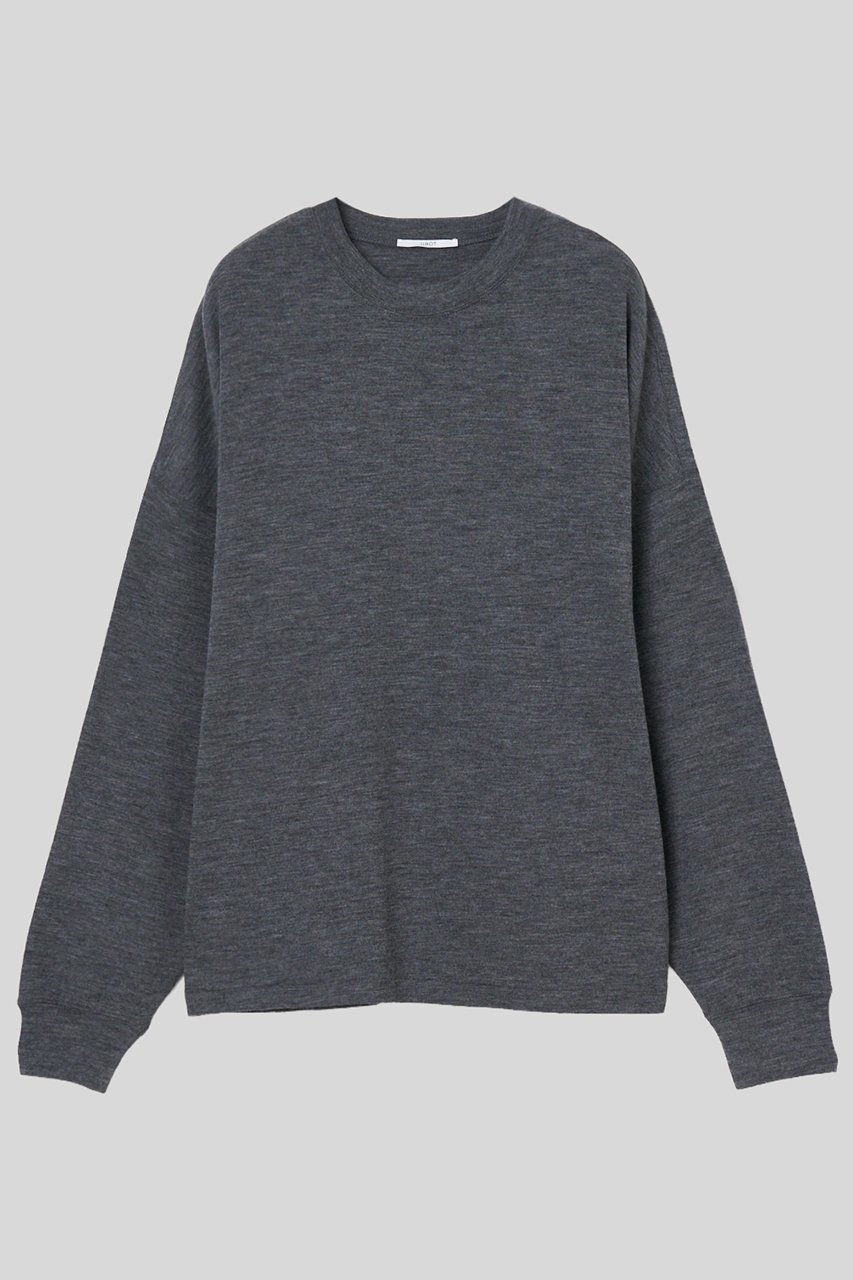 【イロット/IIROT】のウール ロング スリーブ Tシャツ インテリア・キッズ・メンズ・レディースファッション・服の通販 founy(ファニー) 　ファッション　Fashion　レディースファッション　Fashion for Women　トップス・カットソー　Cut & Sew Tops　ニット　Knit Tops & Sweaters　シャツ・ブラウス・オフィスカジュアル　Elegant Blouses & Button-Ups　ロングTシャツ・Tシャツ　Longline T-Shirts & Tees　カジュアルプルオーバー・ニットトップス　Pullovers & Knit Tops / Casual Pullovers　なめらか　Smooth, Silky Texture　スリーブ　Sleeve, Long Sleeve / Short Sleeve　ドレープ　Drape, Draping Fabric　ルーズ　Loose, Oversized　ロング　Long, Long-Length　エレガント 上品　Elegant　冬　Winter / This Winter　新作・新入荷　New Arrivals / New In　ミドル グレー|ID: prp329100004731559 ipo3291000000034175669
