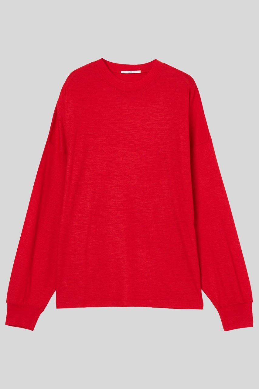 【イロット/IIROT】のウール ロング スリーブ Tシャツ インテリア・キッズ・メンズ・レディースファッション・服の通販 founy(ファニー) ファッション Fashion レディースファッション Fashion for Women トップス・カットソー Cut & Sew Tops ニット Knit Tops & Sweaters シャツ・ブラウス・オフィスカジュアル Elegant Blouses & Button-Ups ロングTシャツ・Tシャツ Longline T-Shirts & Tees カジュアルプルオーバー・ニットトップス Pullovers & Knit Tops / Casual Pullovers なめらか Smooth, Silky Texture スリーブ Sleeve, Long Sleeve / Short Sleeve ドレープ Drape, Draping Fabric ルーズ Loose, Oversized ロング Long, Long-Length エレガント 上品 Elegant 冬 Winter / This Winter レッド|ID: prp329100004731559 ipo3291000000036136361