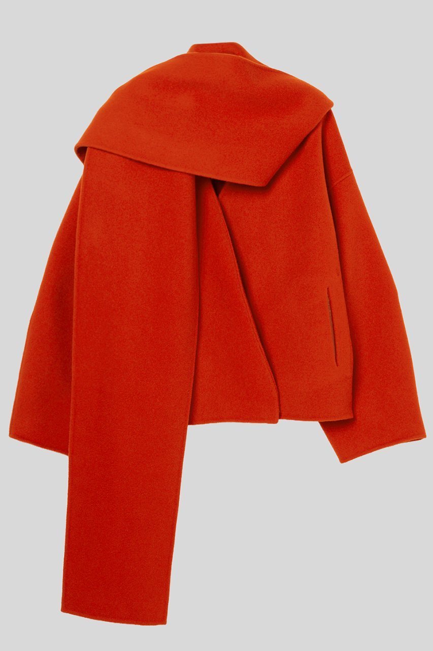 【イロット/IIROT】のExtra fine メリノ ウール コート インテリア・キッズ・メンズ・レディースファッション・服の通販 founy(ファニー) ファッション Fashion レディースファッション Fashion for Women アウター Coat / Outerwear Collection コート・ロングコート・ピーコート Long Coats, Peacoats & More コンパクト Compact, Small Size ショート Short, Short Length ストール Stole, Wrap フォルム Silhouette, Form ボトム Bottoms, Lower Wear エレガント 上品 Elegant 冬 Winter / This Winter レッド|ID: prp329100004731569 ipo3291000000036136392