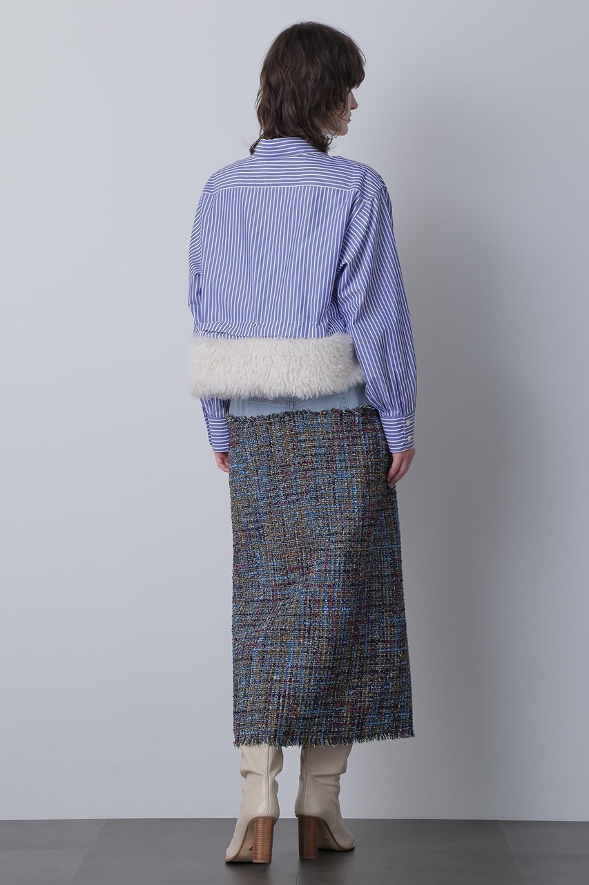 【ヒューエルミュージアム/hueLe Museum】の【STUMBLY】Fur Trim Combi Shirts 人気、トレンドファッション・服の通販 founy(ファニー) 　ファッション　Fashion　レディースファッション　Fashion for Women　トップス・カットソー　Cut & Sew Tops　シャツ・ブラウス・オフィスカジュアル　Elegant Blouses & Button-Ups　シンプル　Simple, Minimal　スリーブ　Sleeve, Long Sleeve / Short Sleeve　ポケット　Pocket, Pocket Detail　ロング　Long, Long-Length　新作・新入荷　New Arrivals / New In　other-5|ID: prp329100004731572 ipo3291000000034175898