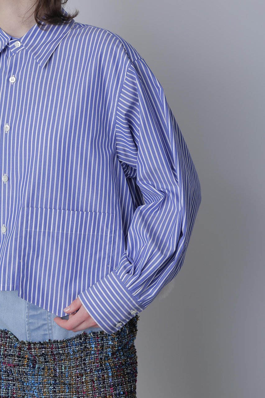 【ヒューエルミュージアム/hueLe Museum】の【STUMBLY】Fur Trim Combi Shirts 人気、トレンドファッション・服の通販 founy(ファニー) 　ファッション　Fashion　レディースファッション　Fashion for Women　トップス・カットソー　Cut & Sew Tops　シャツ・ブラウス・オフィスカジュアル　Elegant Blouses & Button-Ups　シンプル　Simple, Minimal　スリーブ　Sleeve, Long Sleeve / Short Sleeve　ポケット　Pocket, Pocket Detail　ロング　Long, Long-Length　新作・新入荷　New Arrivals / New In　other-8|ID: prp329100004731572 ipo3291000000034175901