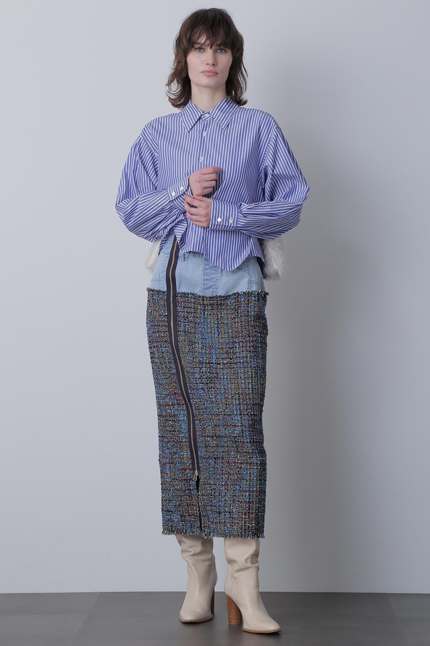 【ヒューエルミュージアム/hueLe Museum】の【STUMBLY】Fur Trim Combi Shirts 人気、トレンドファッション・服の通販 founy(ファニー) 　ファッション　Fashion　レディースファッション　Fashion for Women　トップス・カットソー　Cut & Sew Tops　シャツ・ブラウス・オフィスカジュアル　Elegant Blouses & Button-Ups　シンプル　Simple, Minimal　スリーブ　Sleeve, Long Sleeve / Short Sleeve　ポケット　Pocket, Pocket Detail　ロング　Long, Long-Length　other-3|ID: prp329100004731572 ipo3291000000035949004