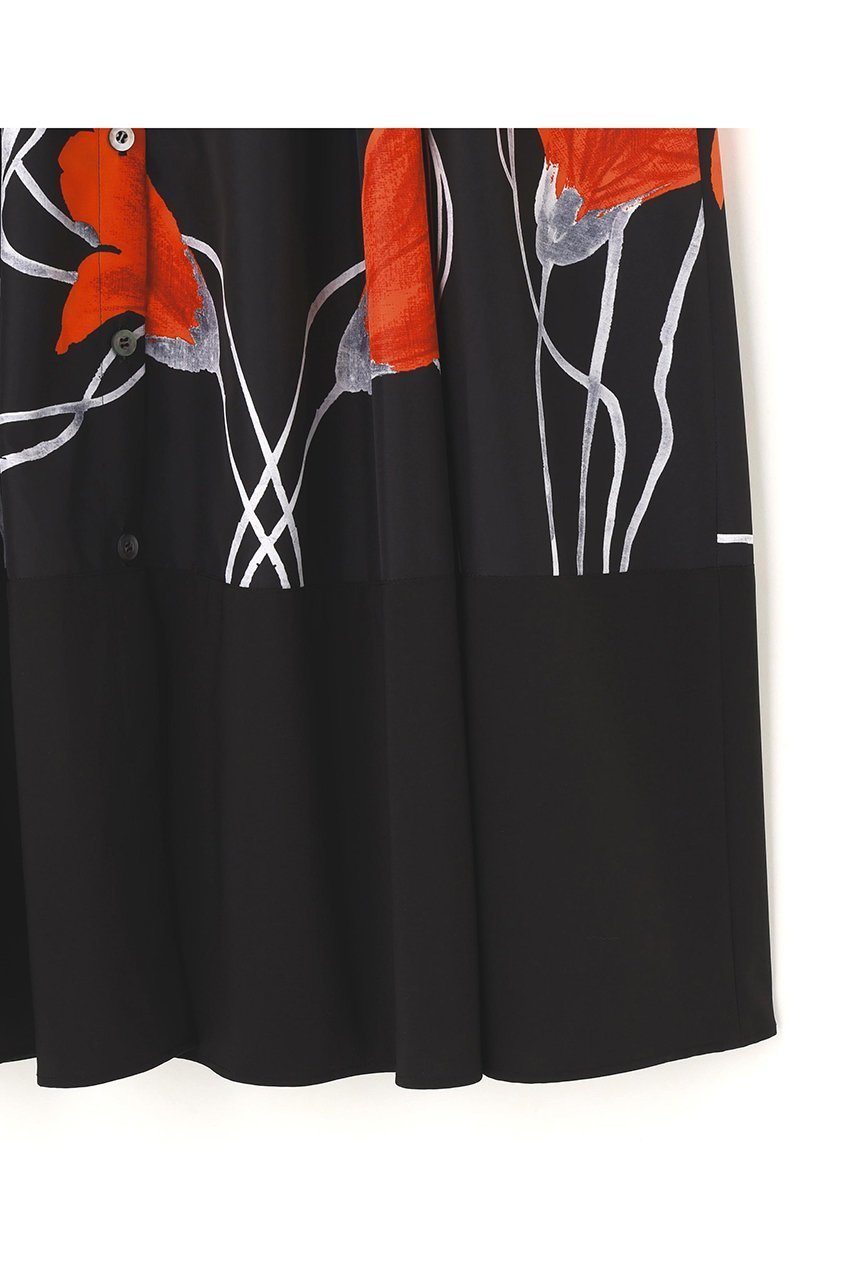 【アドーア/ADORE】のドローイングフラワープリントワンピース 人気、トレンドファッション・服の通販 founy(ファニー) 　ファッション　Fashion　レディースファッション　Fashion for Women　ワンピース　Dresses　チュニック　Tunic Tops & Dresses　タフタ　Taffeta, Structured Fabric　チュニック　Tunic, Long Top　フラワー　Flower, Floral　プリント　Print, Printed Pattern　ロング　Long, Long-Length　無地　Plain, Solid Color　other-7|ID: prp329100004731573 ipo3291000000036205558