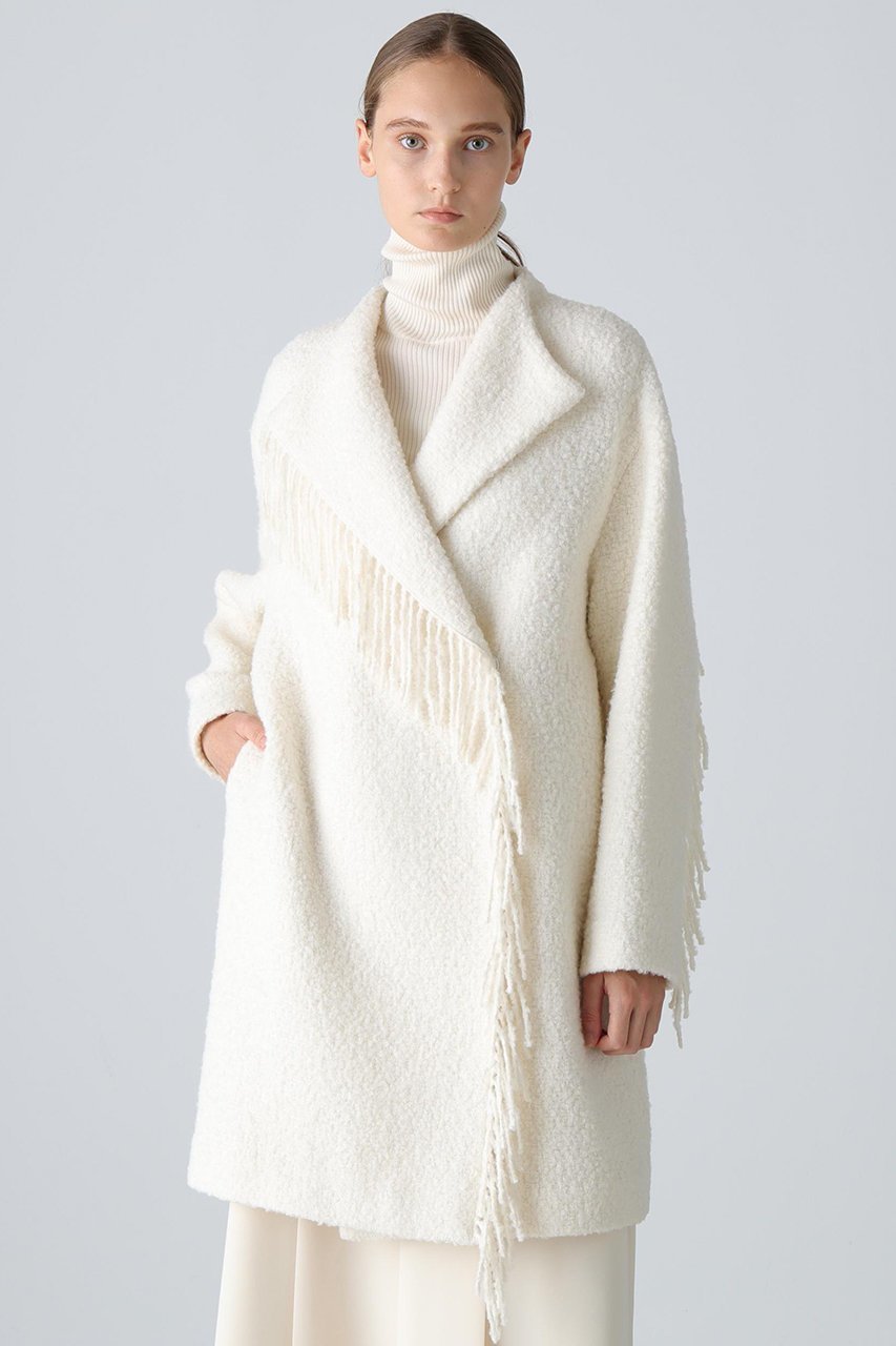 【アドーア/ADORE】のフリンジリングツイードコート 人気、トレンドファッション・服の通販 founy(ファニー) 　ファッション　Fashion　レディースファッション　Fashion for Women　アウター　Coat / Outerwear Collection　コート・ロングコート・ピーコート　Long Coats, Peacoats & More　ツイード　Twill, Twill Weave　フリンジ　Fringe, Tassel　マフラー　Scarf, Muffler　モダン　Modern, Contemporary　ロング　Long, Long-Length　再入荷　Restock / Back in Stock　other-2|ID: prp329100004731584 ipo3291000000036028017