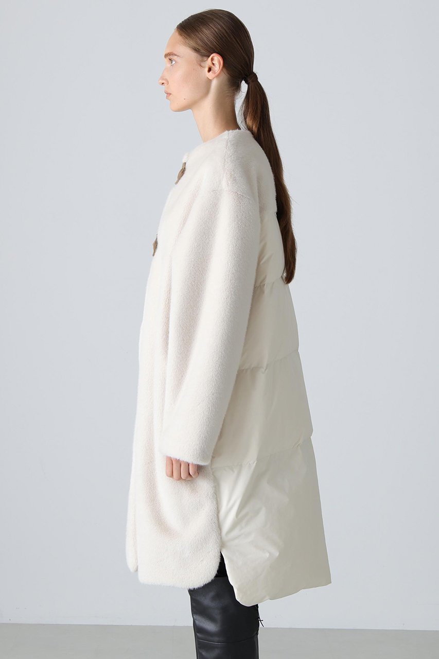 【アドーア/ADORE】のファーコンビダウンコート 人気、トレンドファッション・服の通販 founy(ファニー) 　ファッション　Fashion　レディースファッション　Fashion for Women　アウター　Coat / Outerwear Collection　コート・ロングコート・ピーコート　Long Coats, Peacoats & More　ダウンジャケット・軽量ダウン　Warm & Lightweight Down Jackets　コンビ　Combo, Combination Style　ダウン　Down, Puffer　ドッキング　Docking, Mixed Material　ハーフ　Half, Half-Length　フェイクファー　Faux Fur, Imitation Fur　フロント　Front, Front Design　ヨーク　Yoke, Yoke Design　ロング　Long, Long-Length　エレガント 上品　Elegant　新作・新入荷　New Arrivals / New In　other-4|ID: prp329100004731586 ipo3291000000034176016