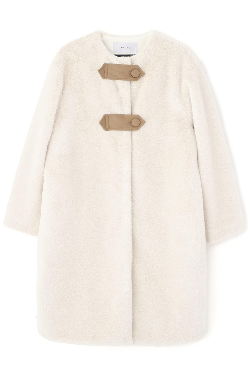 【アドーア/ADORE】のファーコンビダウンコート インテリア・キッズ・メンズ・レディースファッション・服の通販 founy(ファニー) 　ファッション　Fashion　レディースファッション　Fashion for Women　アウター　Coat / Outerwear Collection　コート・ロングコート・ピーコート　Long Coats, Peacoats & More　ダウンジャケット・軽量ダウン　Warm & Lightweight Down Jackets　コンビ　Combo, Combination Style　ダウン　Down, Puffer　ドッキング　Docking, Mixed Material　ハーフ　Half, Half-Length　フェイクファー　Faux Fur, Imitation Fur　フロント　Front, Front Design　ヨーク　Yoke, Yoke Design　ロング　Long, Long-Length　エレガント 上品　Elegant　ホワイト|ID: prp329100004731586 ipo3291000000035998698