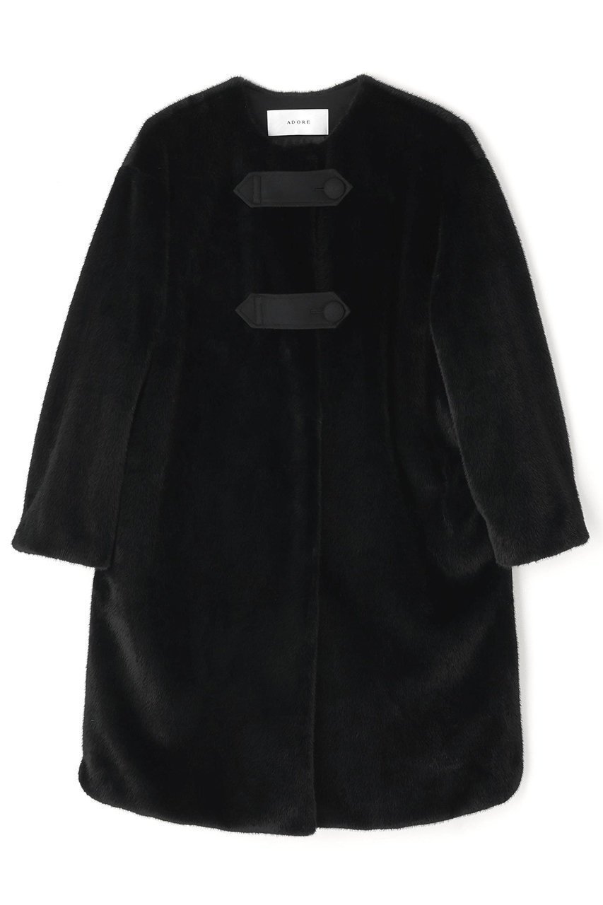 【アドーア/ADORE】のファーコンビダウンコート インテリア・キッズ・メンズ・レディースファッション・服の通販 founy(ファニー) 　ファッション　Fashion　レディースファッション　Fashion for Women　アウター　Coat / Outerwear Collection　コート・ロングコート・ピーコート　Long Coats, Peacoats & More　ダウンジャケット・軽量ダウン　Warm & Lightweight Down Jackets　コンビ　Combo, Combination Style　ダウン　Down, Puffer　ドッキング　Docking, Mixed Material　ハーフ　Half, Half-Length　フェイクファー　Faux Fur, Imitation Fur　フロント　Front, Front Design　ヨーク　Yoke, Yoke Design　ロング　Long, Long-Length　エレガント 上品　Elegant　ブラック|ID: prp329100004731586 ipo3291000000035998699