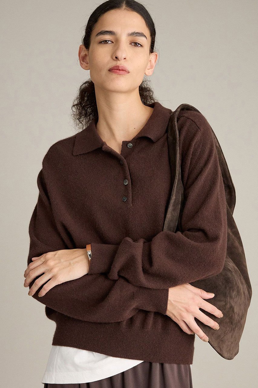 【ブリル/BRILL】のカシミヤポロプルオーバー インテリア・キッズ・メンズ・レディースファッション・服の通販 founy(ファニー) 　ファッション　Fashion　レディースファッション　Fashion for Women　トップス・カットソー　Cut & Sew Tops　ニット　Knit Tops & Sweaters　カジュアルプルオーバー・ニットトップス　Pullovers & Knit Tops / Casual Pullovers　ベーシック　Basic, Essential　エレガント 上品　Elegant　再入荷　Restock / Back in Stock　ブラウン|ID: prp329100004731598 ipo3291000000036136422