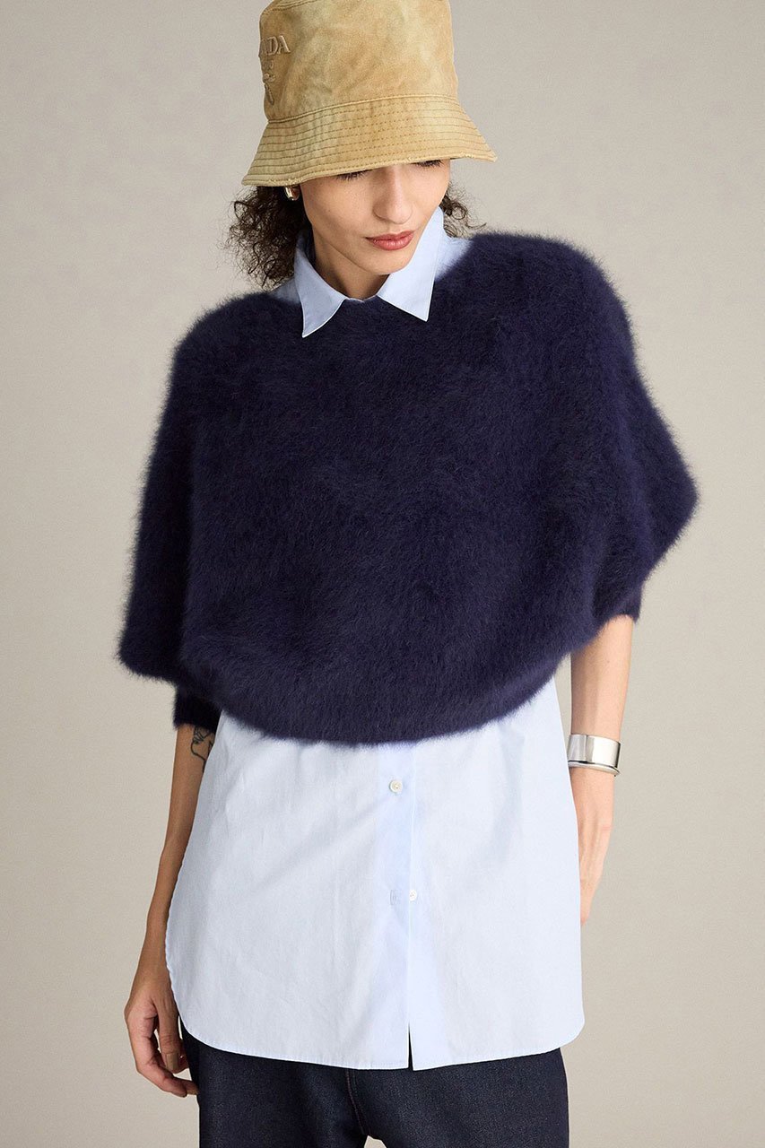 【ブリル/BRILL】のFOXカシミヤポンチョプルオーバー インテリア・キッズ・メンズ・レディースファッション・服の通販 founy(ファニー) 　ファッション　Fashion　レディースファッション　Fashion for Women　トップス・カットソー　Cut & Sew Tops　ニット　Knit Tops & Sweaters　カジュアルプルオーバー・ニットトップス　Pullovers & Knit Tops / Casual Pullovers　エアリー　Airy Texture　フォックス　Fox, Fox Fur　ポンチョ　Poncho, Cape Style　新作・新入荷　New Arrivals / New In　ダークネイビー|ID: prp329100004731600 ipo3291000000034176112