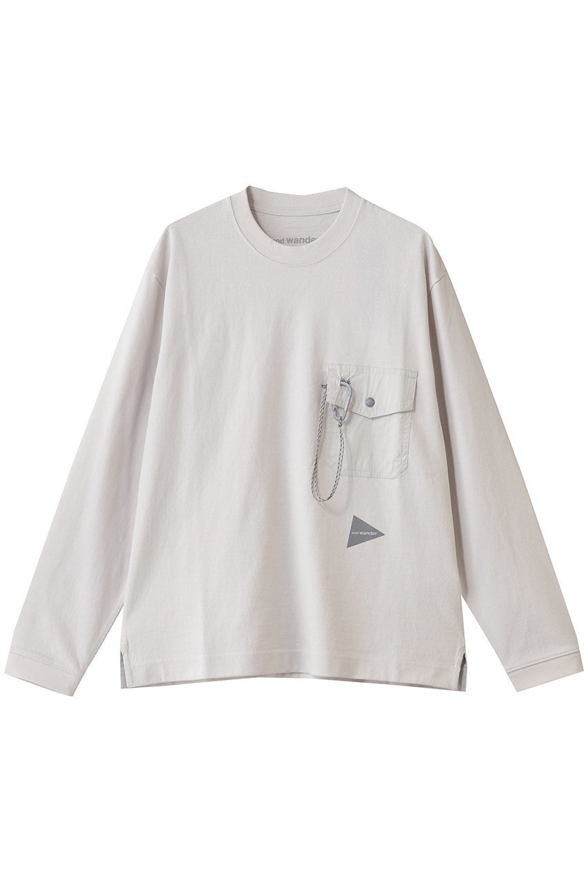 【アンドワンダー/and wander】の【UNISEX】heavy cotton ポケット ロングスリーブ Tシャツ インテリア・キッズ・メンズ・レディースファッション・服の通販 founy(ファニー) 　ファッション　Fashion　レディースファッション　Fashion for Women　トップス・カットソー　Cut & Sew Tops　シャツ・ブラウス・オフィスカジュアル　Elegant Blouses & Button-Ups　ロングTシャツ・Tシャツ　Longline T-Shirts & Tees　カットソー・ベーシックTシャツ　Cut-and-Sewn Tops / Stretch Tees & Basics　ユニセックス　Unisex, Genderless　スリーブ　Sleeve, Long Sleeve / Short Sleeve　フィット　Fit, Slim Fit　ポケット　Pocket, Pocket Detail　ロング　Long, Long-Length　新作・新入荷　New Arrivals / New In　ライトグレー|ID: prp329100004731610 ipo3291000000034176220