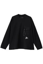 【アンドワンダー/and wander】の【UNISEX】heavy cotton ポケット ロングスリーブ Tシャツ ブラック|ID:prp329100004731610