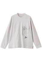 【アンドワンダー/and wander】の【UNISEX】heavy cotton ポケット ロングスリーブ Tシャツ ライトグレー|ID:prp329100004731610