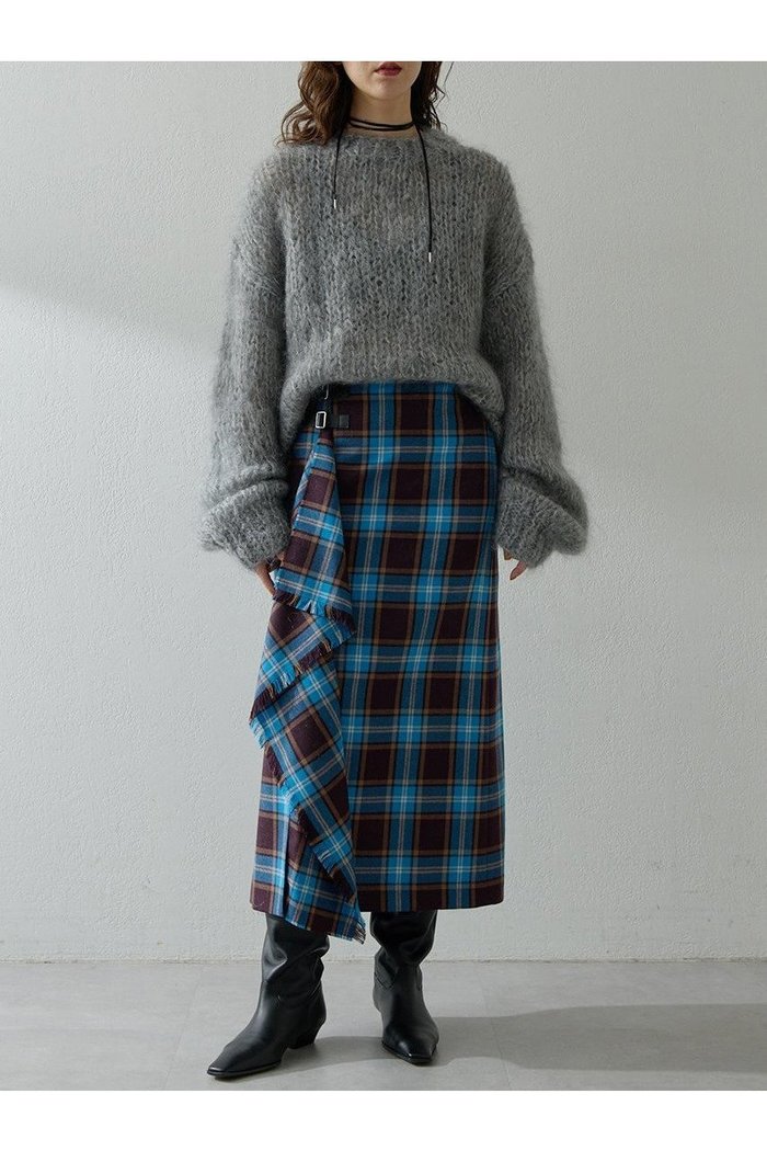 【ウィムガゼット/Whim Gazette】のチェックフリンジスカート インテリア・キッズ・メンズ・レディースファッション・服の通販 founy(ファニー) https://founy.com/ ファッション Fashion レディースファッション Fashion for Women スカート Skirts ロングスカート Long Skirts / Maxi & Midi Skirts クラシカル Classical, Vintage-Inspired シンプル Simple, Minimal タイトスカート Pencil Skirt, Tight Skirt チェック Check, Plaid, Tartan ドレープ Drape, Draping Fabric パープル Purple, Violet フリンジ Fringe, Tassel ロング Long, Long-Length エレガント 上品 Elegant 新作・新入荷 New Arrivals / New In A/W・秋冬 Autumn/Winter |ID: prp329100004731626 ipo3291000000034176348