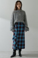 【ウィムガゼット/Whim Gazette】のチェックフリンジスカート 人気、トレンドファッション・服の通販 founy(ファニー) ファッション Fashion レディースファッション Fashion for Women スカート Skirts ロングスカート Long Skirts / Maxi & Midi Skirts クラシカル Classical, Vintage-Inspired シンプル Simple, Minimal タイトスカート Pencil Skirt, Tight Skirt チェック Check, Plaid, Tartan ドレープ Drape, Draping Fabric パープル Purple, Violet フリンジ Fringe, Tassel ロング Long, Long-Length エレガント 上品 Elegant 新作・新入荷 New Arrivals / New In A/W・秋冬 Autumn/Winter |ID:prp329100004731626