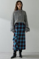 【ウィムガゼット/Whim Gazette】のチェックフリンジスカート ブルー|ID: prp329100004731626 ipo3291000000035359094