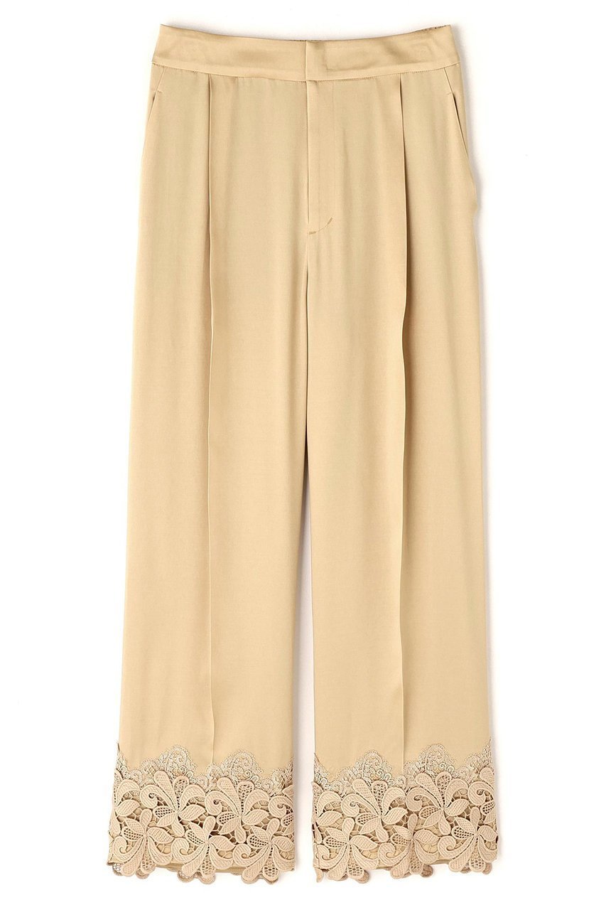 【アドーア/ADORE】のブライトサテンパンツ インテリア・キッズ・メンズ・レディースファッション・服の通販 founy(ファニー) 　ファッション　Fashion　レディースファッション　Fashion for Women　パンツ　Pants & Trousers　サテン　Satin, Glossy Fabric　ドレープ　Drape, Draping Fabric　レース　Lace, Lace Fabric　ベージュ|ID: prp329100004731630 ipo3291000000034990377