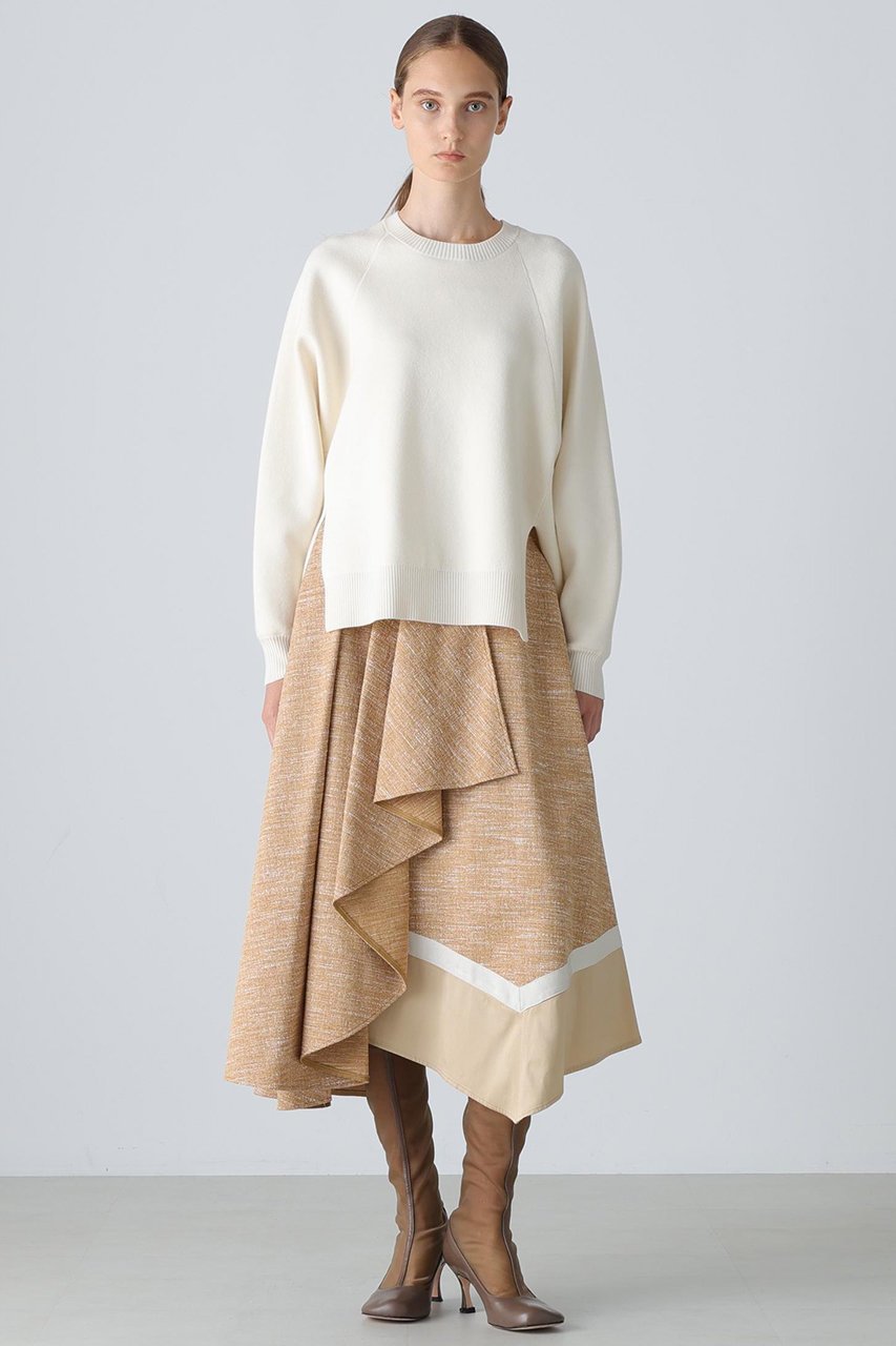 【アドーア/ADORE】のスラブツイードスカート 人気、トレンドファッション・服の通販 founy(ファニー) 　ファッション　Fashion　レディースファッション　Fashion for Women　スカート　Skirts　ロングスカート　Long Skirts / Maxi & Midi Skirts　おすすめ　Recommended / Our Picks　イレギュラーヘム　Irregular Hem　グログラン　Grosgrain, Grosgrain Ribbon　サテン　Satin, Glossy Fabric　セットアップ　Set-Up, Coordinated Outfit　ツイード　Twill, Twill Weave　ロング　Long, Long-Length　エレガント 上品　Elegant　新作・新入荷　New Arrivals / New In　other-3|ID: prp329100004731632 ipo3291000000034176404
