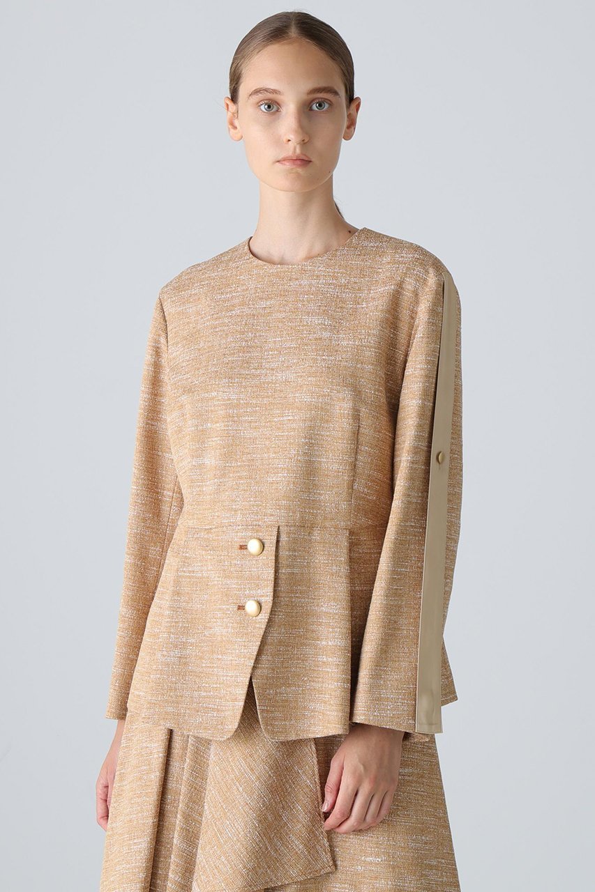 【アドーア/ADORE】のスラブツイードブラウス 人気、トレンドファッション・服の通販 founy(ファニー) 　ファッション　Fashion　レディースファッション　Fashion for Women　トップス・カットソー　Cut & Sew Tops　シャツ・ブラウス・オフィスカジュアル　Elegant Blouses & Button-Ups　おすすめ　Recommended / Our Picks　サテン　Satin, Glossy Fabric　スリーブ　Sleeve, Long Sleeve / Short Sleeve　セットアップ　Set-Up, Coordinated Outfit　ツイード　Twill, Twill Weave　ペプラム　Peplum, Flared Hem　ロング　Long, Long-Length　エレガント 上品　Elegant　新作・新入荷　New Arrivals / New In　other-2|ID: prp329100004731633 ipo3291000000034176413