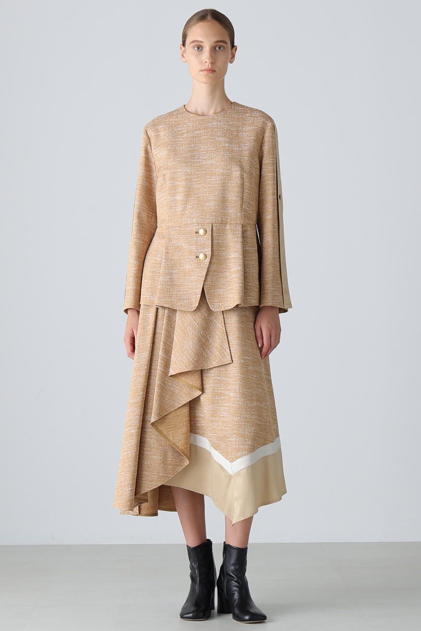【アドーア/ADORE】のスラブツイードブラウス 人気、トレンドファッション・服の通販 founy(ファニー) 　ファッション　Fashion　レディースファッション　Fashion for Women　トップス・カットソー　Cut & Sew Tops　シャツ・ブラウス・オフィスカジュアル　Elegant Blouses & Button-Ups　おすすめ　Recommended / Our Picks　サテン　Satin, Glossy Fabric　スリーブ　Sleeve, Long Sleeve / Short Sleeve　セットアップ　Set-Up, Coordinated Outfit　ツイード　Twill, Twill Weave　ペプラム　Peplum, Flared Hem　ロング　Long, Long-Length　エレガント 上品　Elegant　新作・新入荷　New Arrivals / New In　other-3|ID: prp329100004731633 ipo3291000000034176414