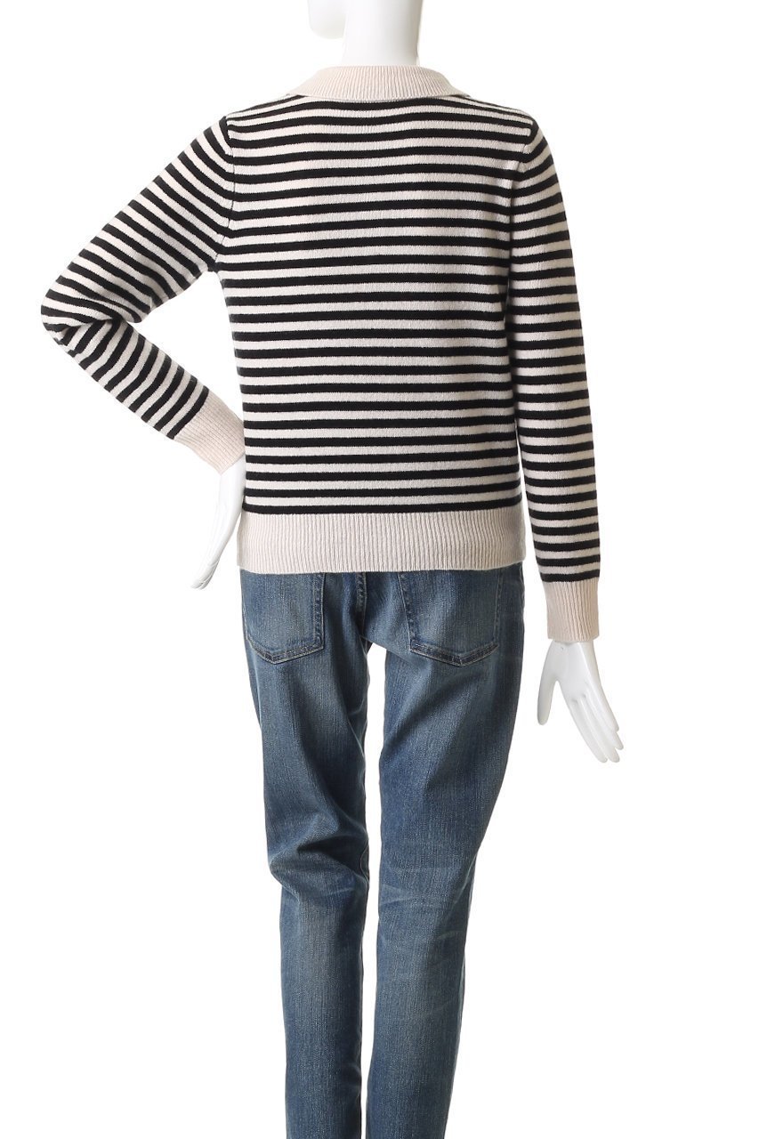 【デミーリー/DEMYLEE】のRIGUE ラムウール ボーダーポロニットプルオーバー 人気、トレンドファッション・服の通販 founy(ファニー) 　ファッション　Fashion　レディースファッション　Fashion for Women　トップス・カットソー　Cut & Sew Tops　ニット　Knit Tops & Sweaters　カジュアルプルオーバー・ニットトップス　Pullovers & Knit Tops / Casual Pullovers　おすすめ　Recommended / Our Picks　クラシカル　Classical, Vintage-Inspired　フィット　Fit, Slim Fit　フレア　Flare, Flared　ボーダー　Border, Stripe　新作・新入荷　New Arrivals / New In　無地　Plain, Solid Color　other-4|ID: prp329100004731641 ipo3291000000034176480