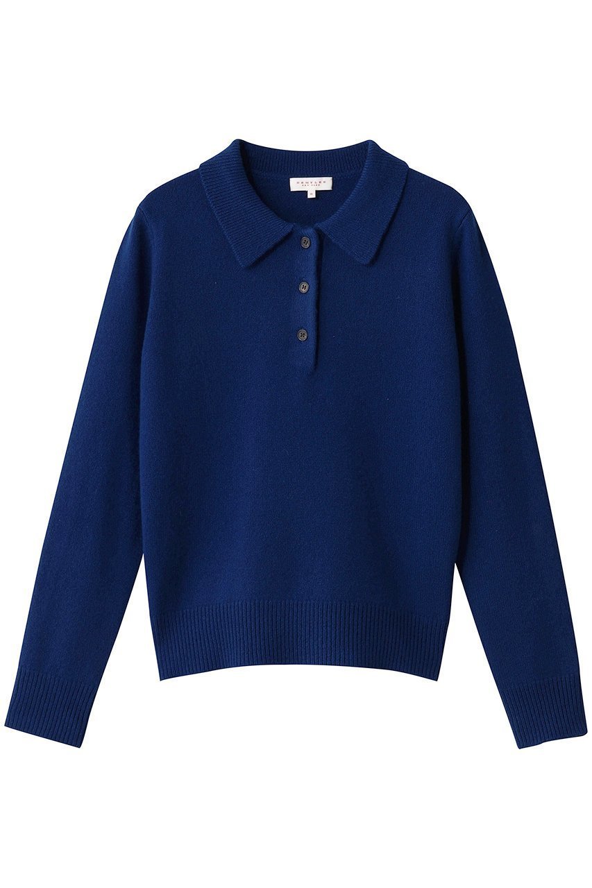 【デミーリー/DEMYLEE】のRIGUEL ラムウール ポロニットプルオーバー インテリア・キッズ・メンズ・レディースファッション・服の通販 founy(ファニー) 　ファッション　Fashion　レディースファッション　Fashion for Women　トップス・カットソー　Cut & Sew Tops　ニット　Knit Tops & Sweaters　カジュアルプルオーバー・ニットトップス　Pullovers & Knit Tops / Casual Pullovers　クラシカル　Classical, Vintage-Inspired　スラックス　Slacks, Dress Pants　デニム　Denim, Jeans Material　リラックス　Relax, Relaxed Fit　エレガント 上品　Elegant　新作・新入荷　New Arrivals / New In　ブルー|ID: prp329100004731642 ipo3291000000034176484