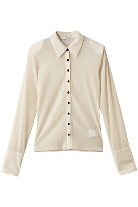 【クラネ/CLANE】 TULLE FLOCKY POLO SHIRTS人気、トレンドファッション・服の通販 founy(ファニー) ファッション Fashion レディースファッション Fashion for Women トップス・カットソー Cut & Sew Tops シャツ・ブラウス・オフィスカジュアル Elegant Blouses & Button-Ups ロングTシャツ・Tシャツ Longline T-Shirts & Tees ポロシャツ・きれいめカジュアル Smart-Casual Polo Tops カットソー・ベーシックTシャツ Cut-and-Sewn Tops / Stretch Tees & Basics カフス Cuff Design シンプル Simple, Minimal スリーブ Sleeve, Long Sleeve / Short Sleeve ロング Long, Long-Length 新作・新入荷 New Arrivals / New In |ID:prp329100004732961