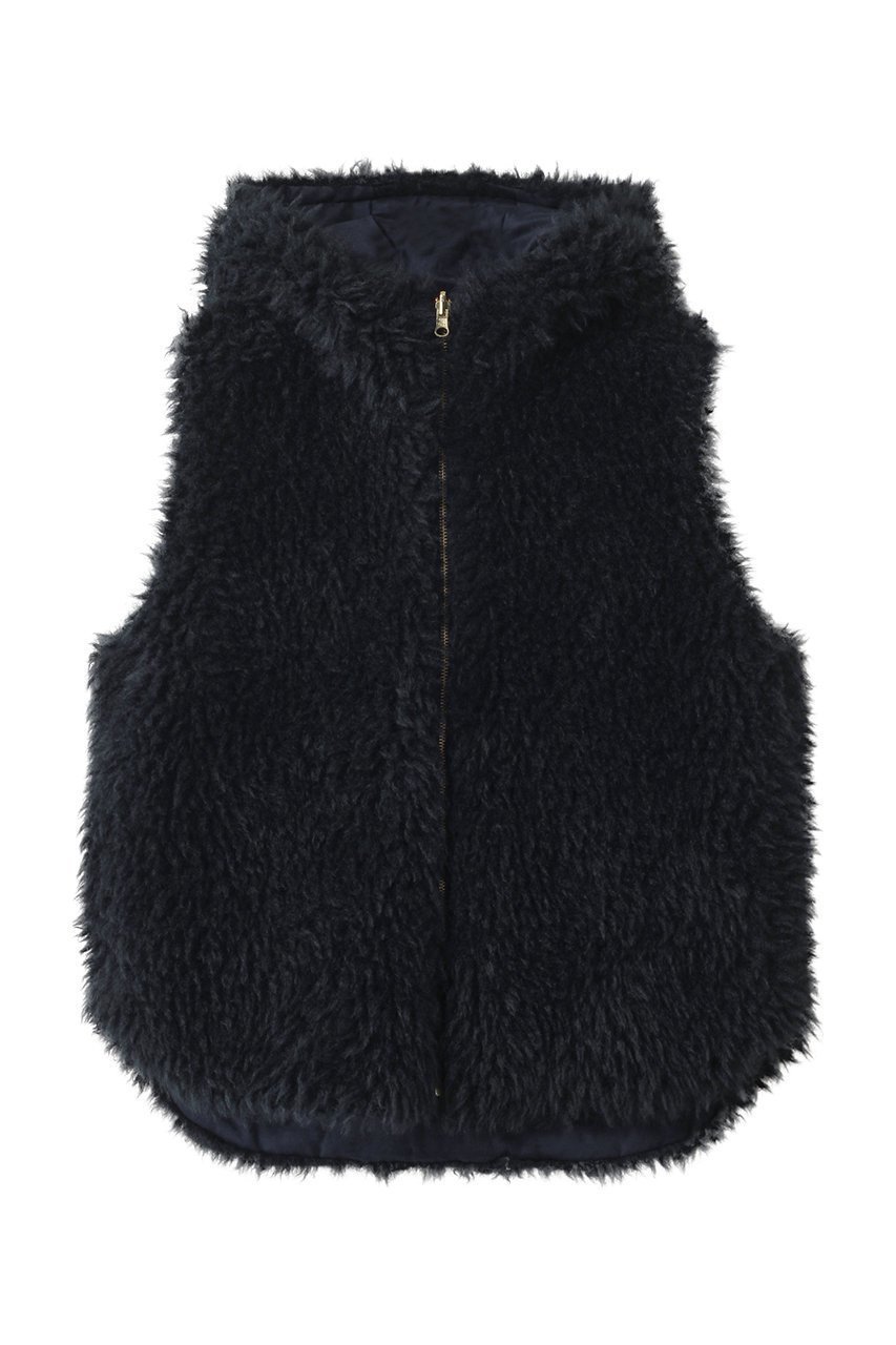 【リナージオ/LIGNAGGIO】のECOPEL ラム風ロングヘアフェイク リバーシブル フードジレ インテリア・キッズ・メンズ・レディースファッション・服の通販 founy(ファニー) 　ファッション　Fashion　レディースファッション　Fashion for Women　アウター　Coat / Outerwear Collection　レディースジャケット・軽アウター　Jackets　ジャケット　Jacket, Outerwear　ベスト　Vest, Waistcoat　ラグジュアリー　Luxury, Elegant　リバーシブル　Reversible, Two-Sided　ネイビー|ID: prp329100004732966 ipo3291000000035666385