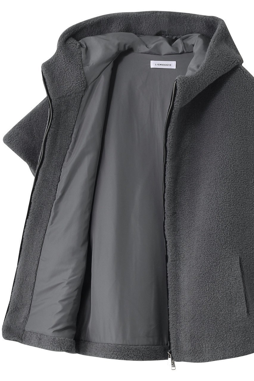 【リナージオ/LIGNAGGIO】のECOPEL ラムシャーリング風フレンチスリーブフードジレ 人気、トレンドファッション・服の通販 founy(ファニー) 　ファッション　Fashion　レディースファッション　Fashion for Women　アウター　Coat / Outerwear Collection　レディースジャケット・軽アウター　Jackets　シャーリング　Shirring, Ruched　ジャケット　Jacket, Outerwear　トレンド　Trend, Trending Now　ファブリック　Fabric, Textile　ベスト　Vest, Waistcoat　新作・新入荷　New Arrivals / New In　other-6|ID: prp329100004732967 ipo3291000000034187459