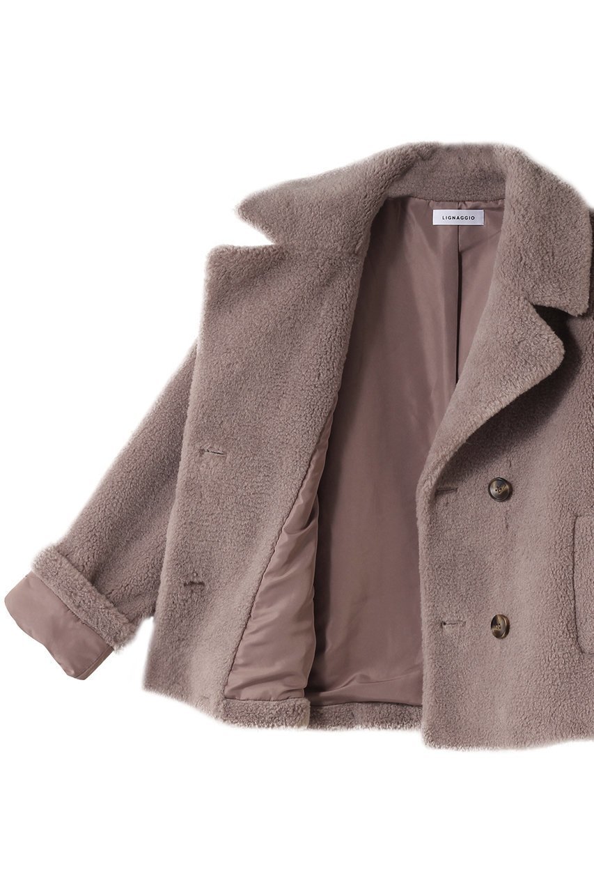 【リナージオ/LIGNAGGIO】のECOPELラムシャーリング風ショートジャケット 人気、トレンドファッション・服の通販 founy(ファニー) 　ファッション　Fashion　レディースファッション　Fashion for Women　アウター　Coat / Outerwear Collection　レディースジャケット・軽アウター　Jackets　シャーリング　Shirring, Ruched　ショート　Short, Short Length　ジャケット　Jacket, Outerwear　バランス　Balance, Style Balance　ボトム　Bottoms, Lower Wear　リアル　Real, Realistic　新作・新入荷　New Arrivals / New In　other-6|ID: prp329100004732969 ipo3291000000034187474