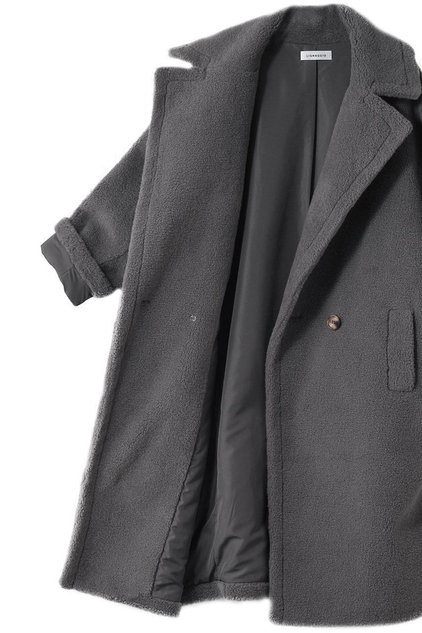 【リナージオ/LIGNAGGIO】のECOPELラムシャーリング風コート 人気、トレンドファッション・服の通販 founy(ファニー) 　ファッション　Fashion　レディースファッション　Fashion for Women　アウター　Coat / Outerwear Collection　コート・ロングコート・ピーコート　Long Coats, Peacoats & More　シャーリング　Shirring, Ruched　デニム　Denim, Jeans Material　リュクス　Luxury, Elegant, High-End, Chic　ロング　Long, Long-Length　A/W・秋冬　Autumn/Winter　other-6|ID: prp329100004732970 ipo3291000000034885233