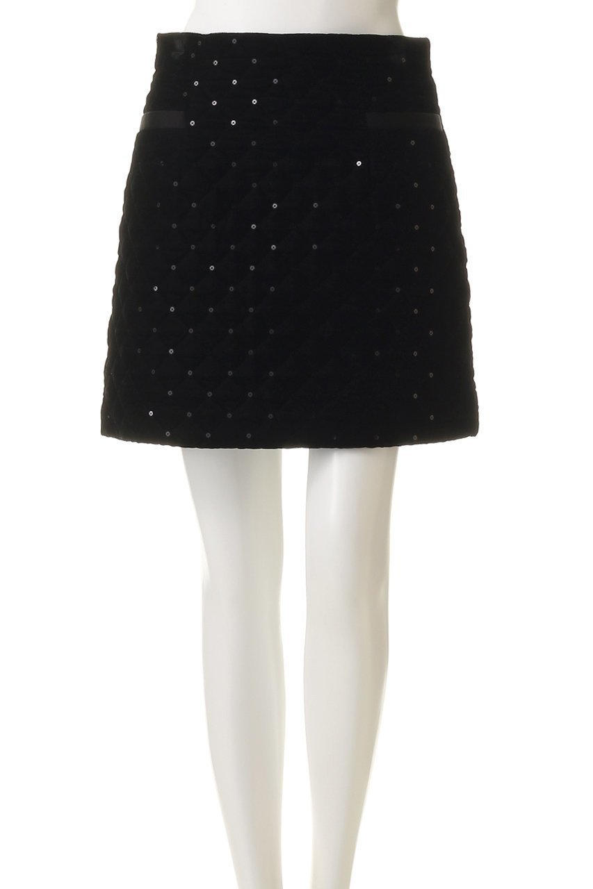 【アルアバイル/allureville】の【Loulou Willoughby】ベロアキルティングミニスカート 人気、トレンドファッション・服の通販 founy(ファニー) 　ファッション　Fashion　レディースファッション　Fashion for Women　スカート　Skirts　ミニスカート　Mini Skirts　キルティング　Quilted, Quilting　サテン　Satin, Glossy Fabric　スパンコール　Sequins, Sequin Embellishment　パーティ　Party, Party Style　ベロア　Velour, Soft Velvet　ポケット　Pocket, Pocket Detail　ミニスカート　Mini Skirt, Short Skirt　ロング　Long, Long-Length　other-2|ID: prp329100004732975 ipo3291000000035754485