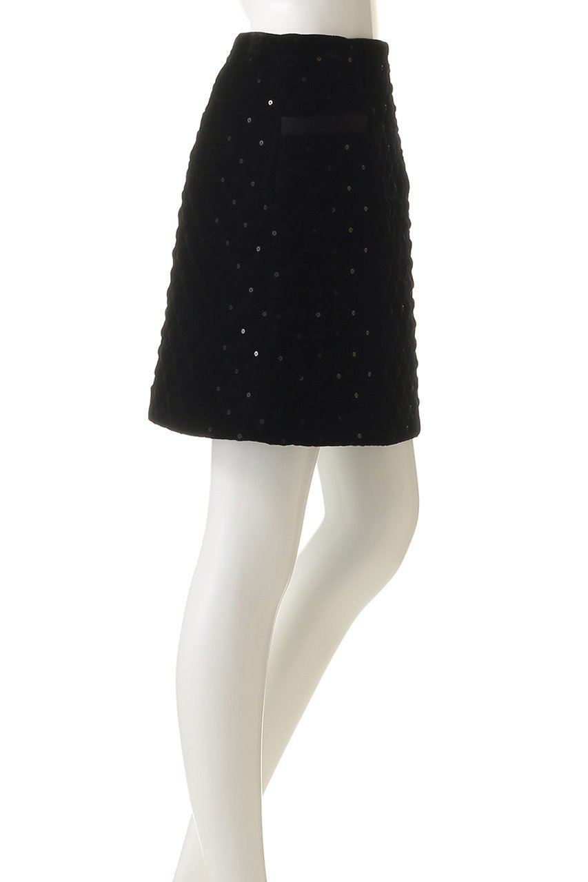 【アルアバイル/allureville】の【Loulou Willoughby】ベロアキルティングミニスカート 人気、トレンドファッション・服の通販 founy(ファニー) 　ファッション　Fashion　レディースファッション　Fashion for Women　スカート　Skirts　ミニスカート　Mini Skirts　キルティング　Quilted, Quilting　サテン　Satin, Glossy Fabric　スパンコール　Sequins, Sequin Embellishment　パーティ　Party, Party Style　ベロア　Velour, Soft Velvet　ポケット　Pocket, Pocket Detail　ミニスカート　Mini Skirt, Short Skirt　ロング　Long, Long-Length　other-3|ID: prp329100004732975 ipo3291000000035754486